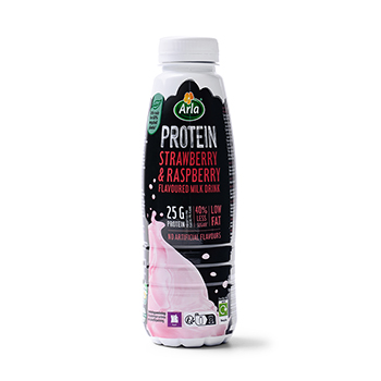 

Молочный напиток Arla 0.9% с повышенным содержанием протеина со вкусом клубники и малины 482мл, Дания