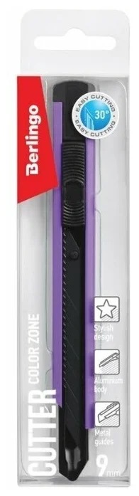 

Нож канцелярский BERLINGO Color Zone черное лезвие, с фиксатором Арт. BM4120