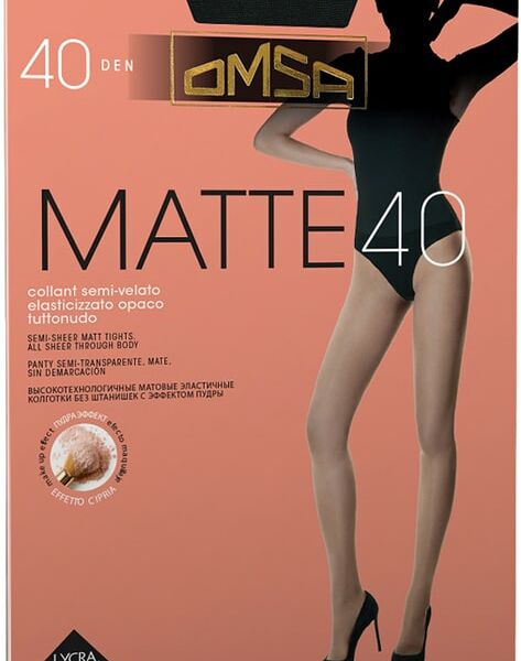 Колготки Omsa Matte 40 Nero Черный Размер 4