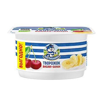 Продукт творожный Простоквашино вишня-банан 3.6%, 110 г