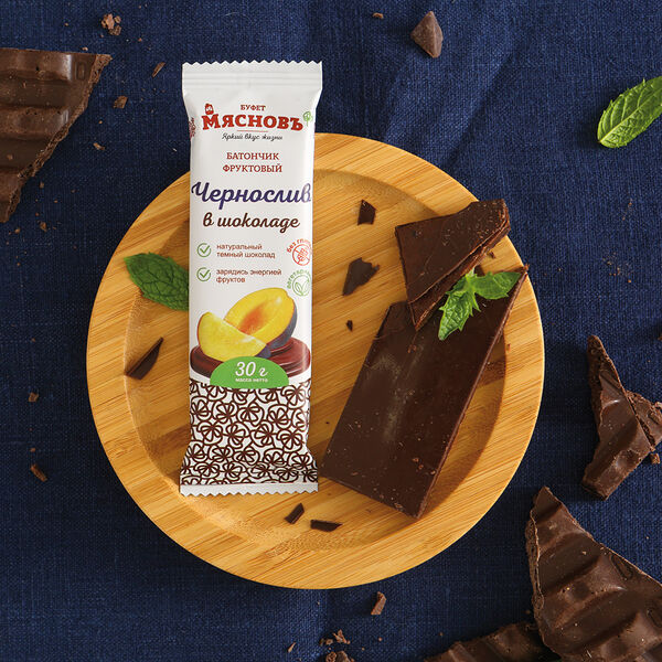 Батончик фруктовый из чернослива в шоколаде МясновЪ Буфет
