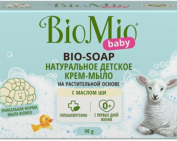 Крем-мыло детское BioMio Baby Bio-Soap с маслом Ши 90г
