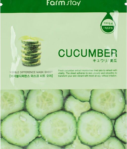 Маска для лица FarmStay тканевая с экстрактом огурца 23мл