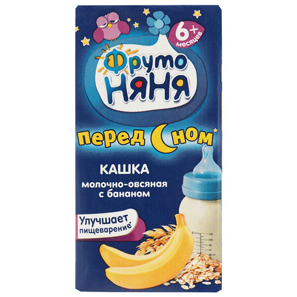 Фруто Няня питьевая каша перед сном молочный овес, банан 200мл