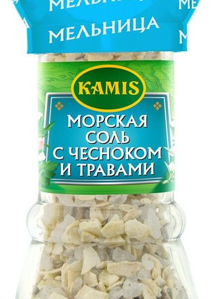 Соль морская Kamis с чесноком и травами