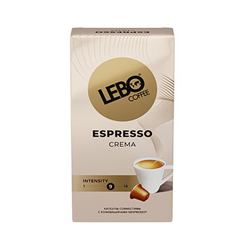 Кофе молотый в капсулах LEBO Espresso crema натуральный жареный, 10кап, 55г