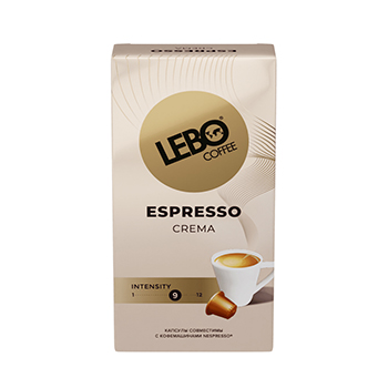 

Кофе молотый в капсулах LEBO Espresso crema натуральный жареный, 10кап, 55г