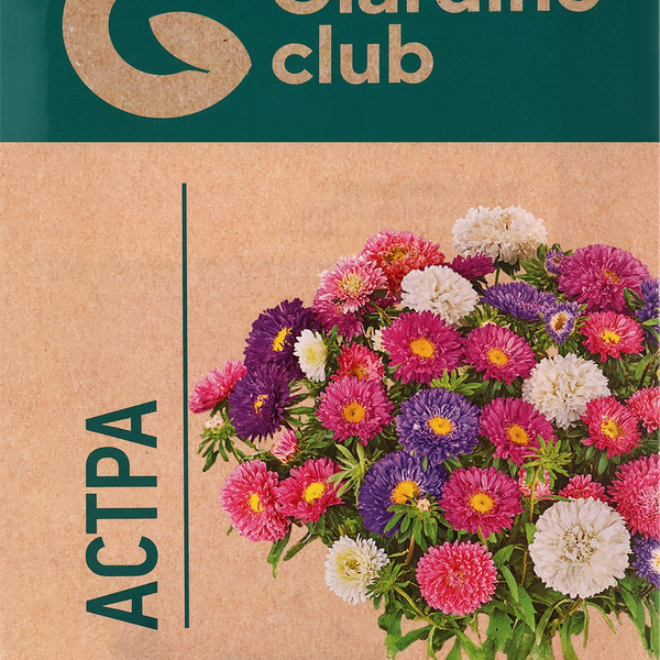 Семена GIARDINO CLUB Астра однолетняя Крестелла, смесь окрасок, 0,2г