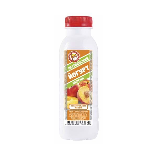Йогурт питьевой Нытвенский 2.5% 400гр Персик пэт