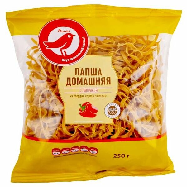 Лапша Ашан Красная птица домашняя с паприкой