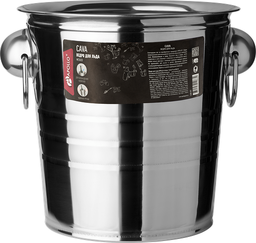 Ведро для льда APOLLO Cava 19,6x18x17см, нержавеющая сталь Арт. CAV-01