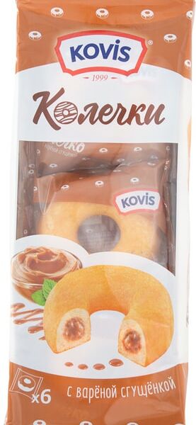 Пирожные Kovis Колечки с кремом вареная сгущенка 240г