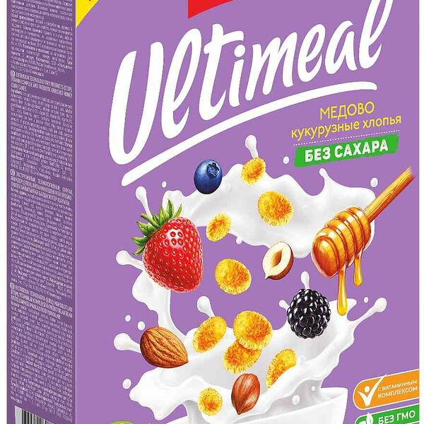 Хлопья кукурузные Fitroo Ultimeal Медовые без сахара 200г