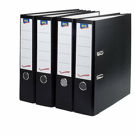 Папка-регистратор чёрная 70 мм А4 ТМ Aro (Аро), 4 шт