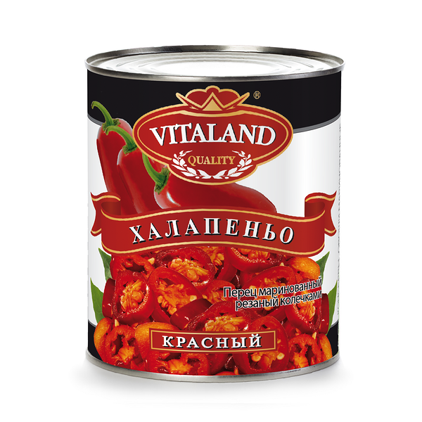 Перец Vitaland Халапеньо резаный красный
