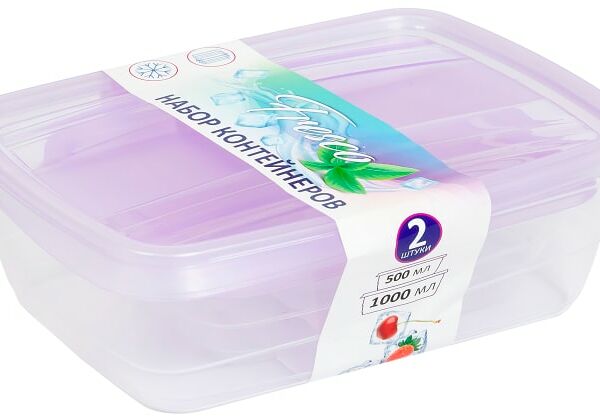 Набор контейнеров Violet Fresco Лаванда 2в1 500+1000мл 2шт