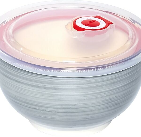 Салатник Elrington Светлый графит с вакуумной крышкой 750мл