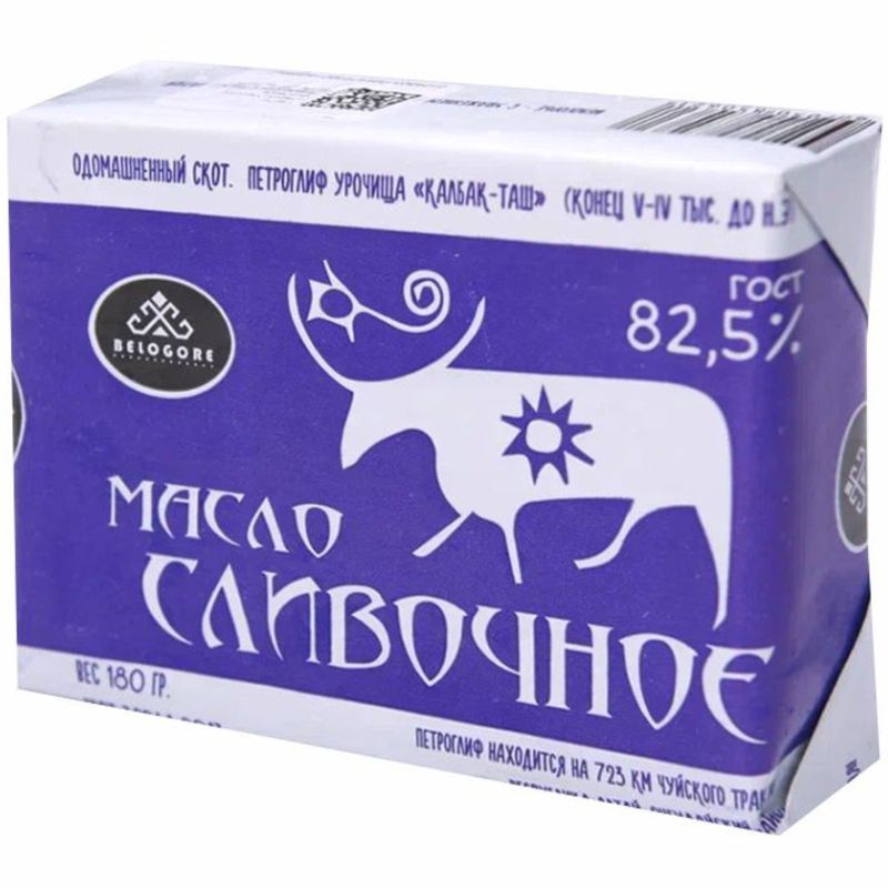 

Масло сливочное Belogore Традиционное 82,5%, 180г