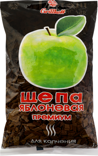 Щепа для копчения GRILLKOFF Премиум, яблоня, 1,5л
