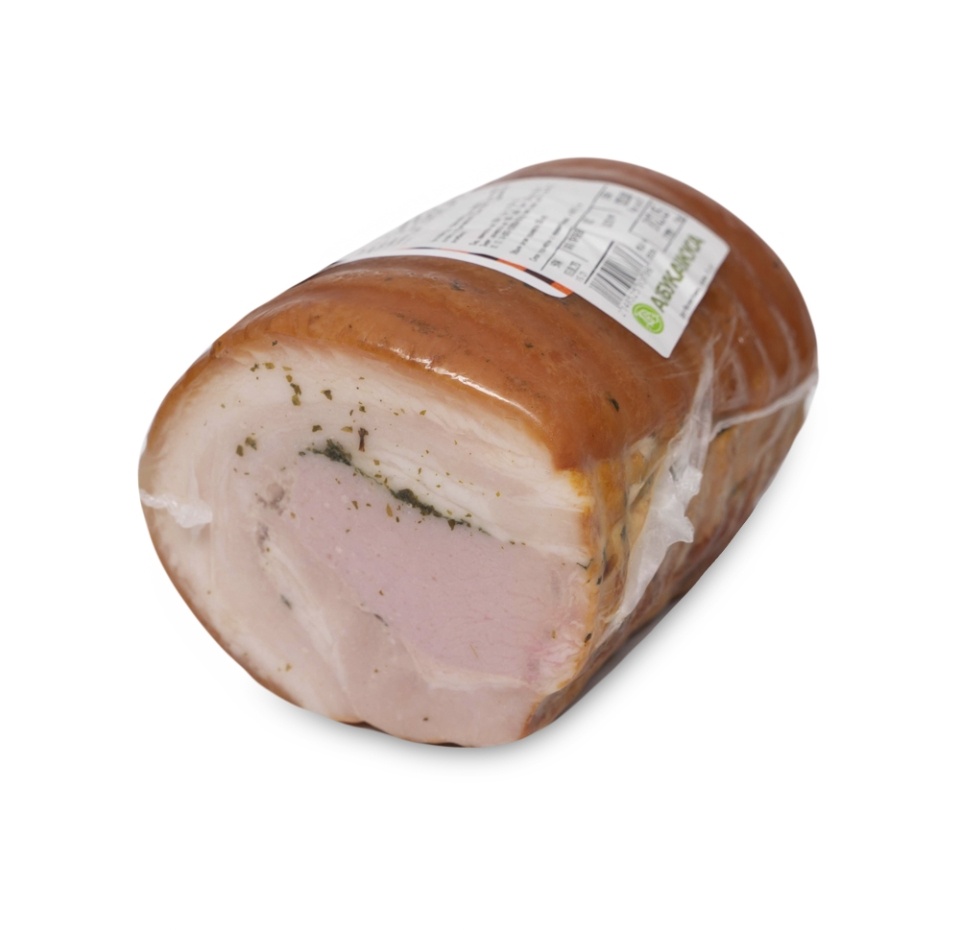 

Рулет варено-копченый Малаховский мясокомбинат Свинина По-Чешски со специями, вес