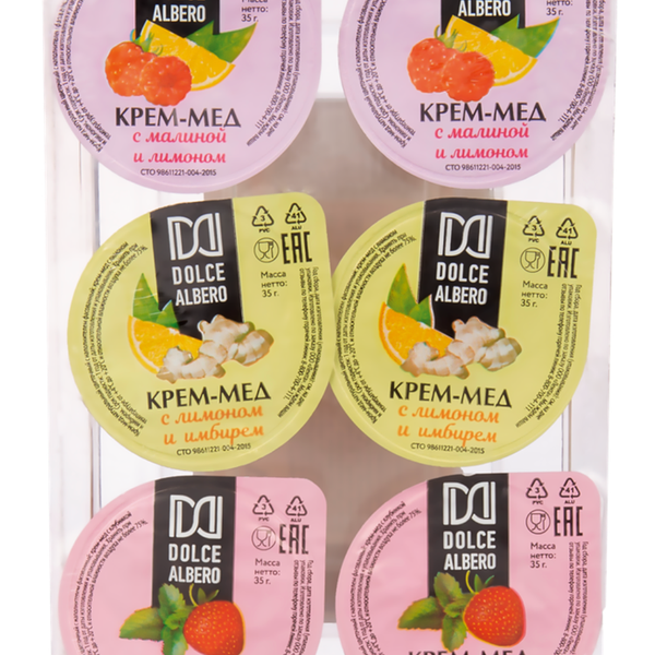 Крем-мед Dolce Albero натуральный цветочный ассорти вкусов, 6 шт
