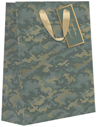 

Пакет подарочный Military премиум, 31,5х25,5х11см, в ассортименте