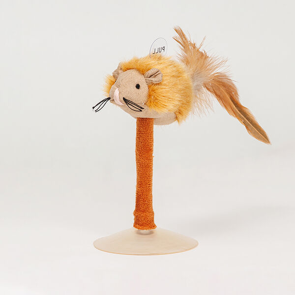 Игрушка-дразнилка на присоске для кошек Мышка, 15х8х8 см