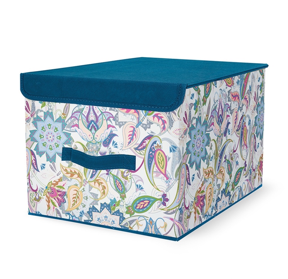 

Кофр для хранения Hausmann ПЭТ синий/принт 30 х 40 х 25 см