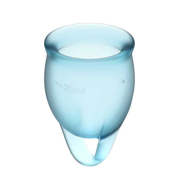 Набор менструальных чаш Satisfyer Feel confident Menstrual Cup Light голубые, 2 шт