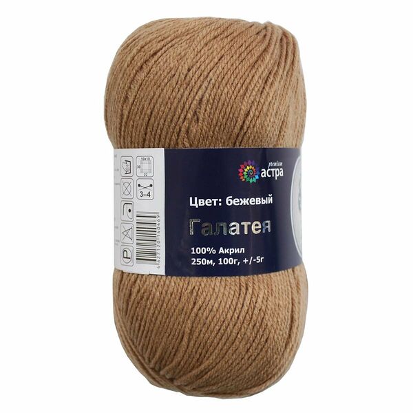 Пряжа Astra Premium 'Галатея' 100гр. 250м (100% акрил)(10 бежевый),шт