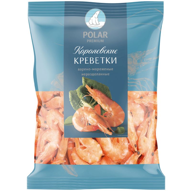 

Креветки Polar Рremium Королевские 50/70 неразделанные варено-мороженые, 500 г