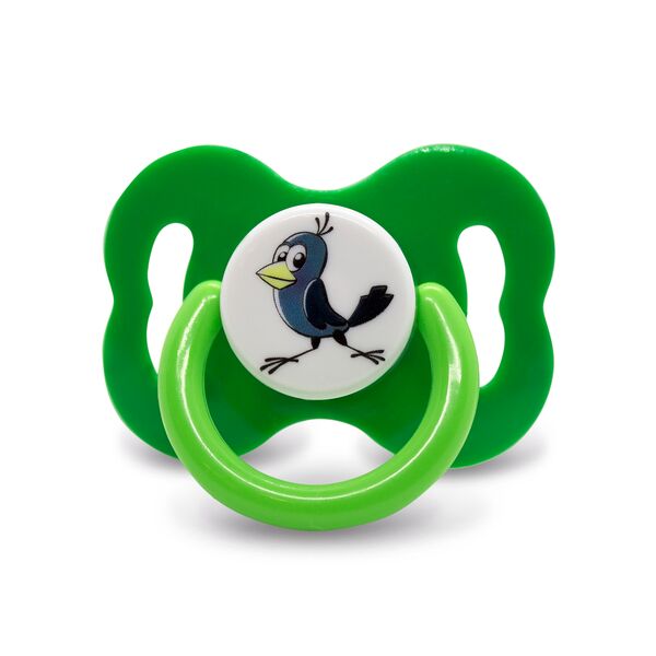 Соска-пустышка Мама Тама анатомическая силиконовая 0-6 мес Галчонок цвет зеленый