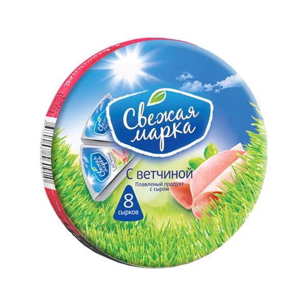 Продукт плавленый с сыром Свежая Марка 45% 130гр Ветчина сектор
