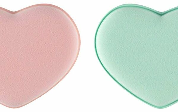 Спонжи для макияжа для нанесения тональной основы сердечки 2 шт ТМ QVS