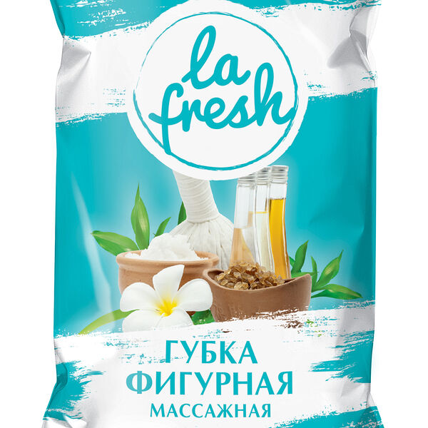 Губка La Fresh для тела массажная 1шт, цвет в ассортименте