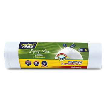Мешки Perfect house Super Flex 35 л, 15 шт с завязками