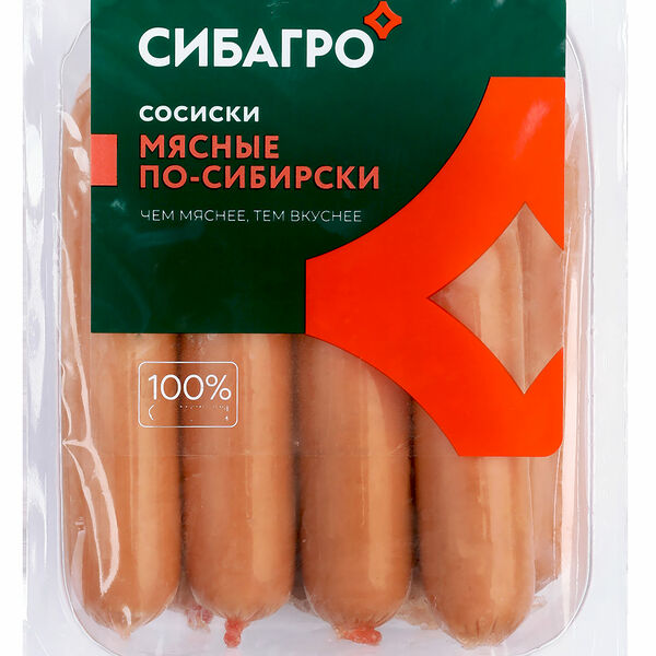 Сосиски Сибагро Мясные по-сибирски 400 г