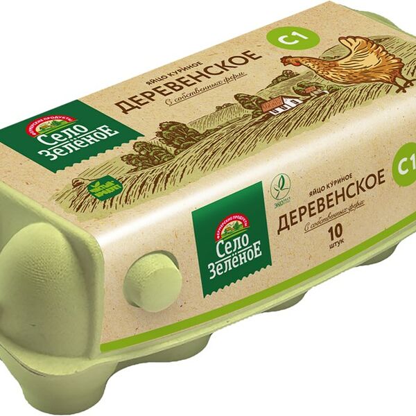 Яйцо куриное Село Зеленое Деревенское С1 10 шт.