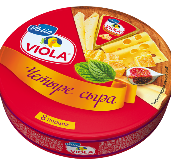 Сыр плавленый Viola Четыре сыра, 45%, 8 треугольников