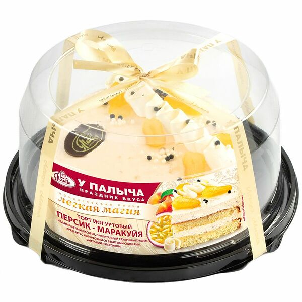 Торт У Палыча Йогуртовый Персик-Маракуйя бисквитный, 450г