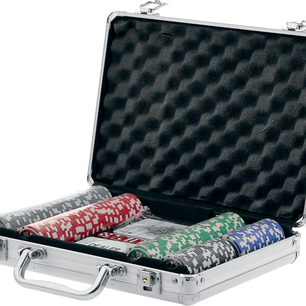 Покер-набор в кейсе 200 фишек+пластиковые карты, Арт. DM128-1