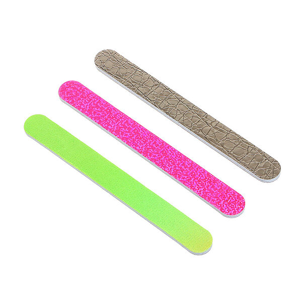 Юниlook пилка для ногтей полировочная овальная 320 грит, эва, 17,8см, 3 дизайна