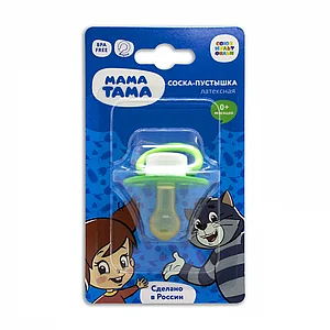 Соска-пустышка Мама Тама классическая латексная 0-6 мес Галчонок цвет зеленый