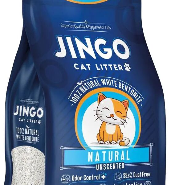 Комкующийся наполнитель Jingo Natural для кошачьего туалета, натуральный 10л. (8.7 кг)
