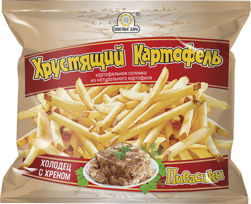

Картофель хрустящий Солнечные Дары Пивасики со вкусом холодца с хреном, соломка, 40 г