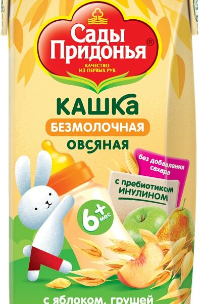 Кашка Сады Придонья Овсяная безмолочная с яблоком грушей и персиком 125мл