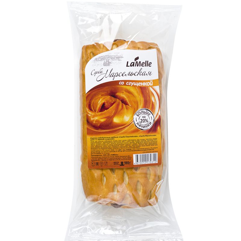 

Рулет LaMelle Марсельская с варёной сгущёнкой 180 г