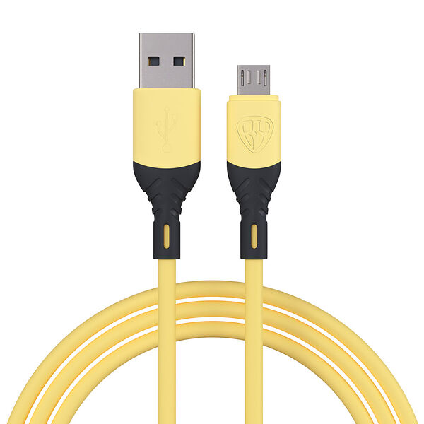 Кабель для зарядки BY Forza карнавал micro usb 1 м 2.4 а желтый