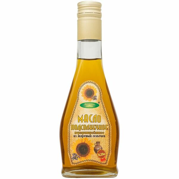 Масло подсолнечное Ароматы Жизни нерафинированное из жареных семечек, 250мл