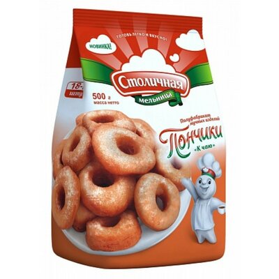 Смесь мучная Столичная мельница Пончики К чаю 0,5кг